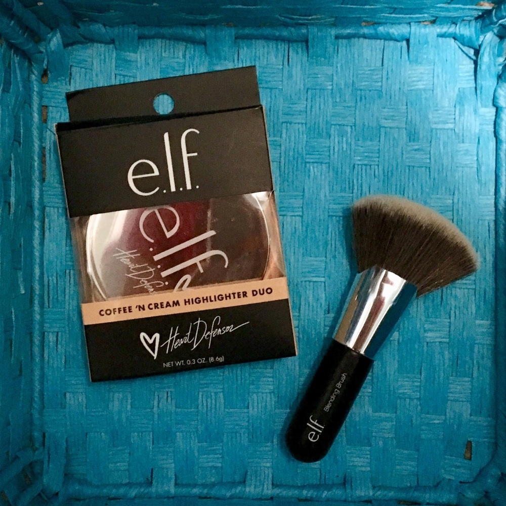 ELF Coffee n Cream Highlighter & blending brush